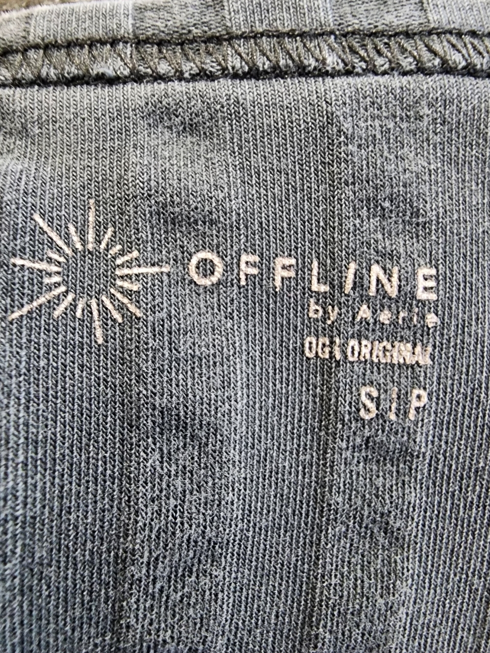 OFFLINE by Aerie Ribbed Crop Tank Top Gray Cotton Stretch Small - Picture 7 of 9